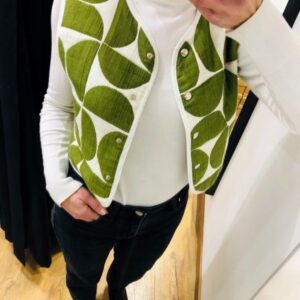 Gilet ROMA kaki-écru Jane Wood