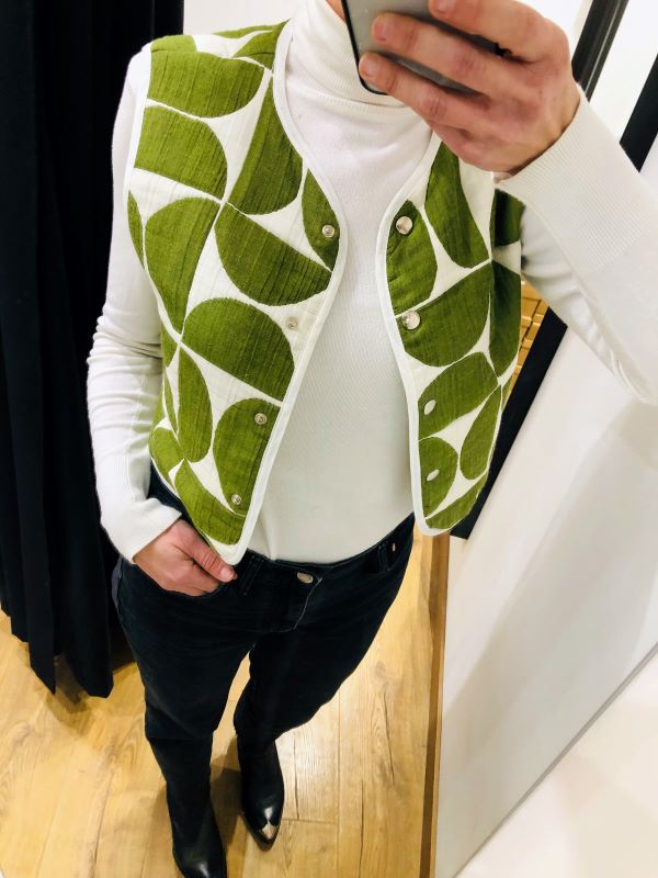 Gilet ROMA kaki-écru Jane Wood