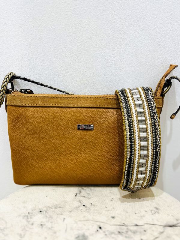 Pochette cuir GANGE camel LES TROPEZIENNES