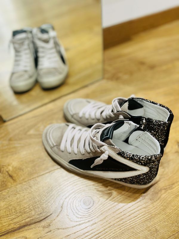Basket M35 Montante pailleté noir