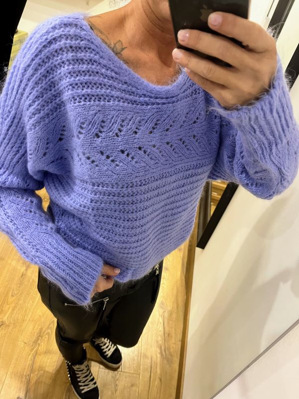 Pull CARESSE bleu lilas