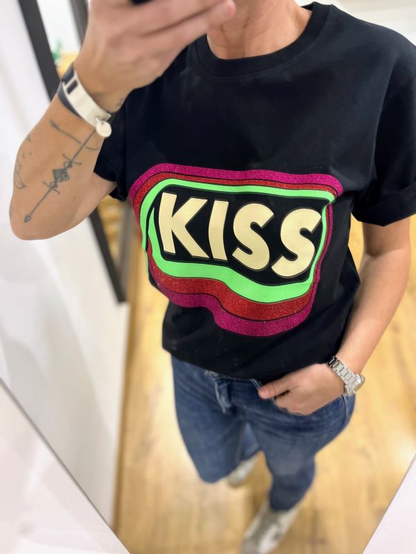 Tee-shirt HEAVY KISS noir