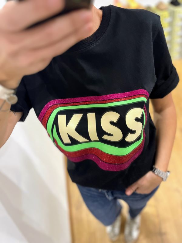 Tee-shirt HEAVY KISS noir