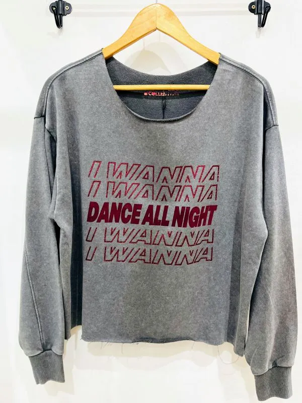 Sweat col bateau gris