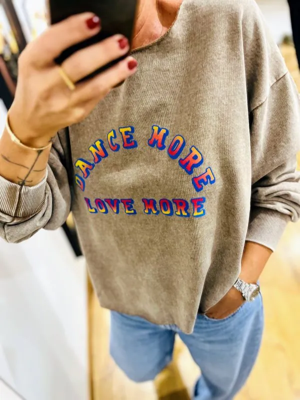 Sweat col bateau moka